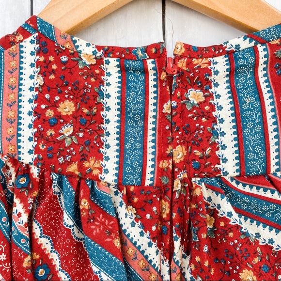 Vintage Cottage Core Handmade Ruffle Short Sleeve Floral Blouse - Picture 8 of 12